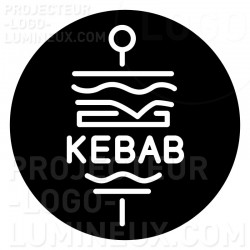 Light projection on the ground on sidewalk visual logo Gobo Kebab