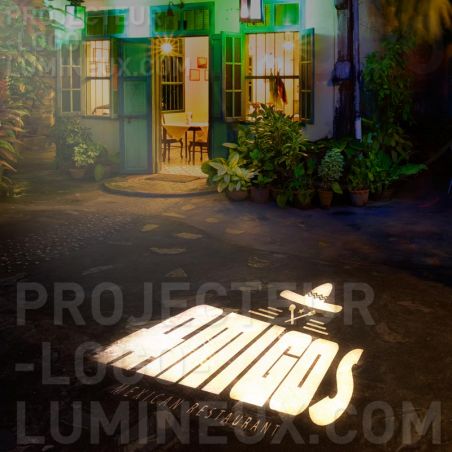 Outdoor luminous logo projection