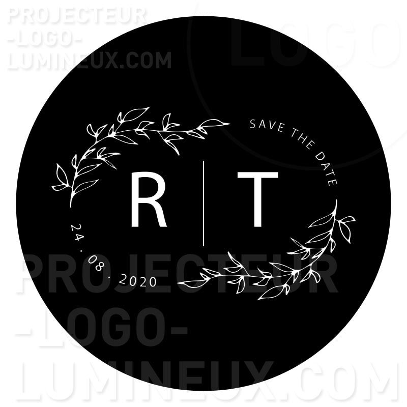 Gobo Monogramme mariage floral