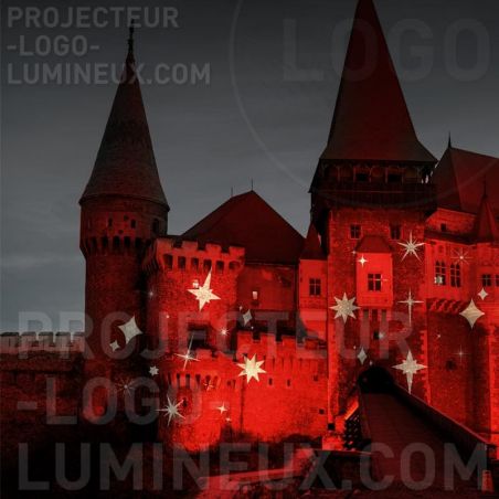 Proiezione Stelle Luminose Decorazione Edificio Di Natale