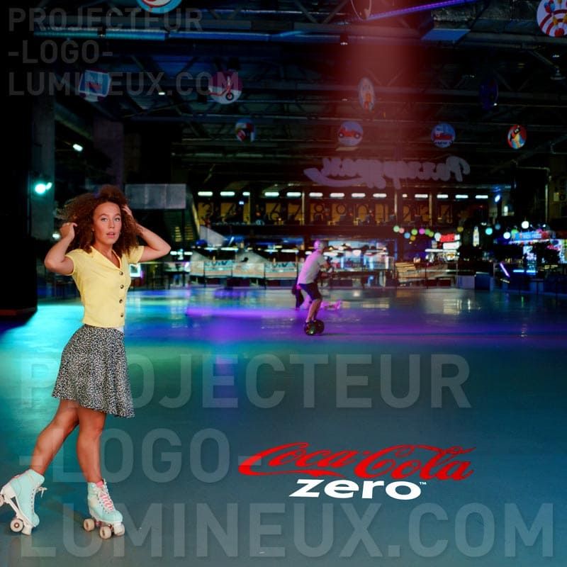 Projection logo lumineux sur patinoire pour publicité / sponsors