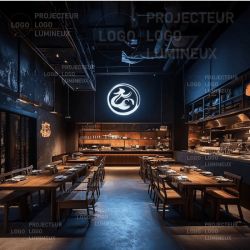 Projecteur intérieur logo lumineux fixe restaurant